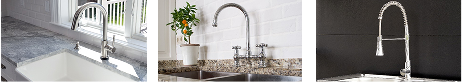 A range of kitchen faucet styles