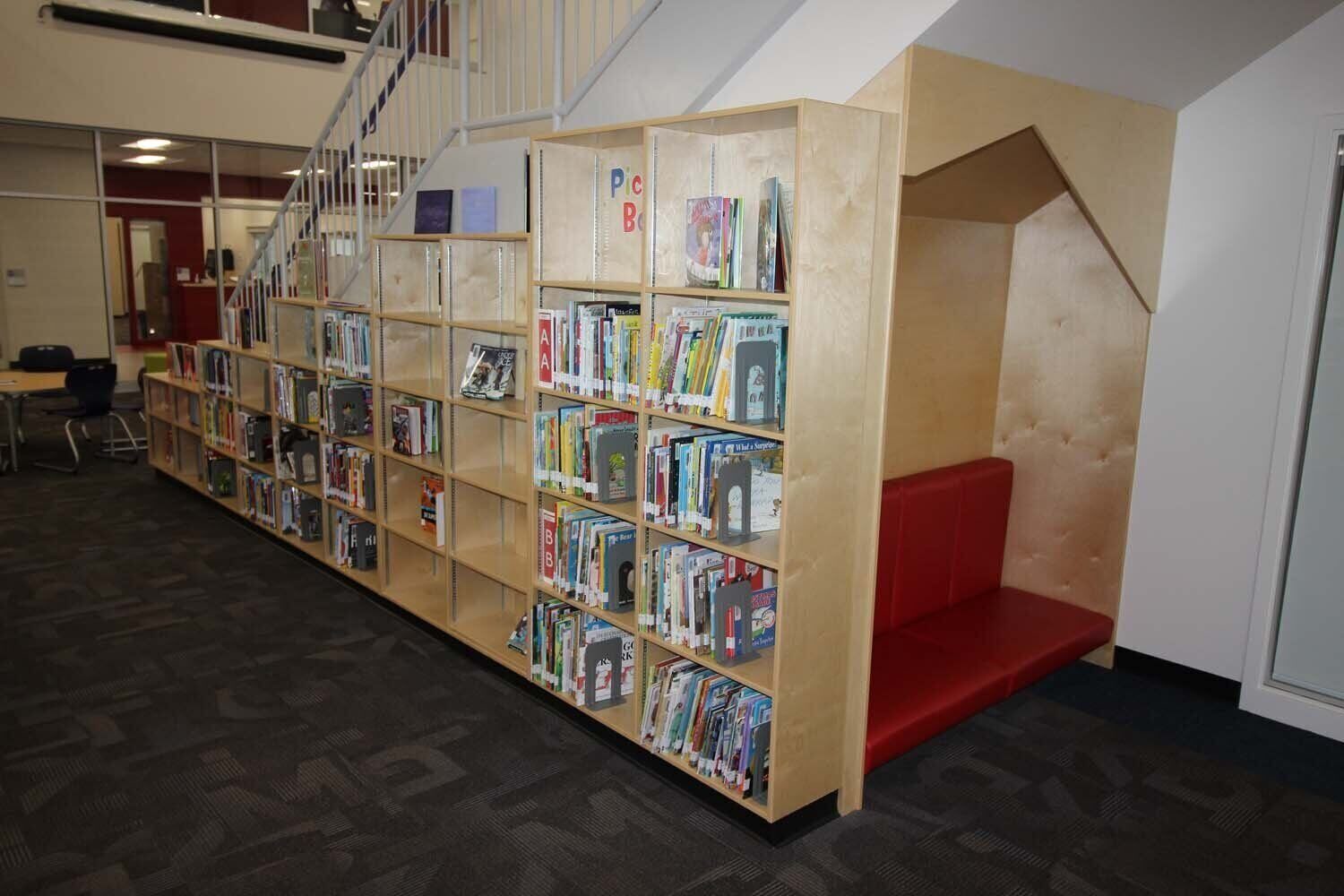 Built-in reading nook with bench