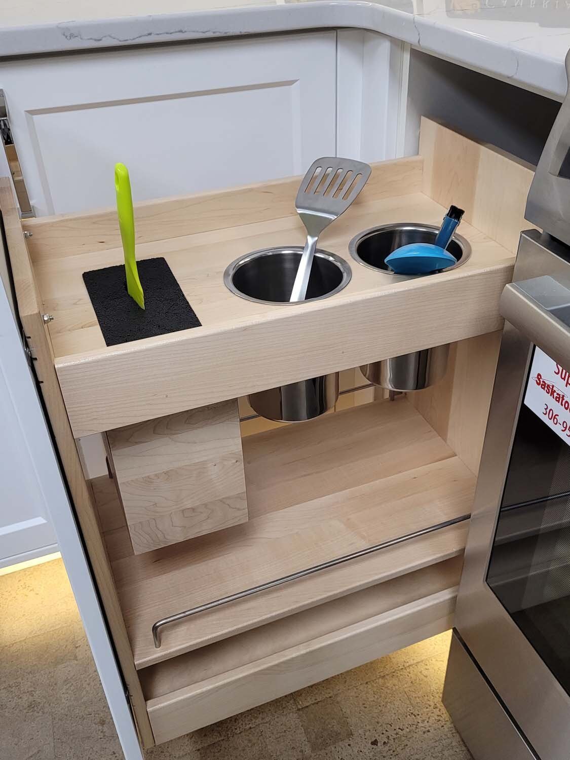 Knife block and spice drawer