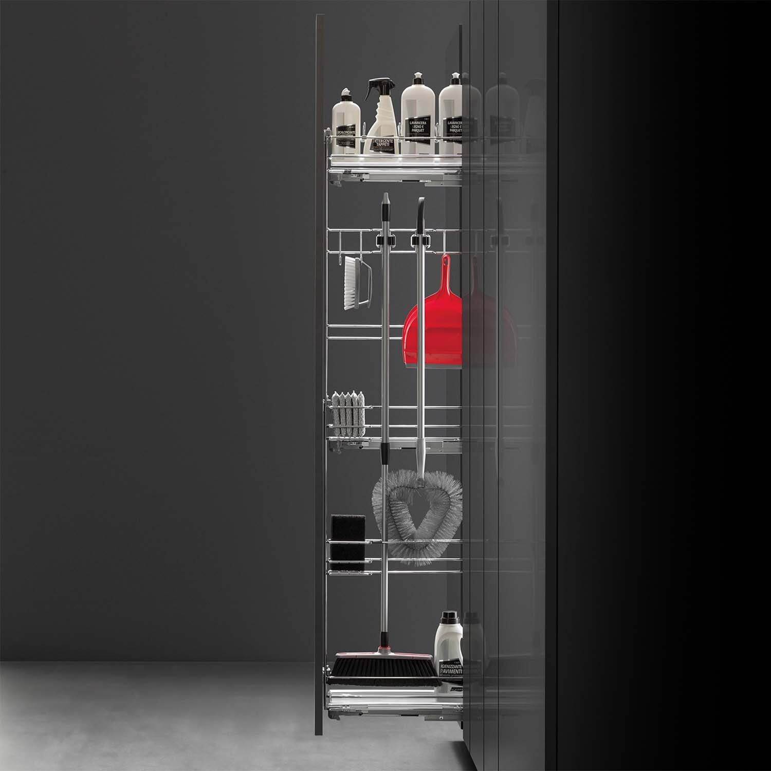 Pull-out broom cabinet